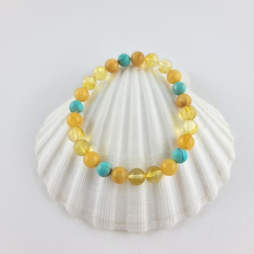 Baltic Amber and howlite bracelet